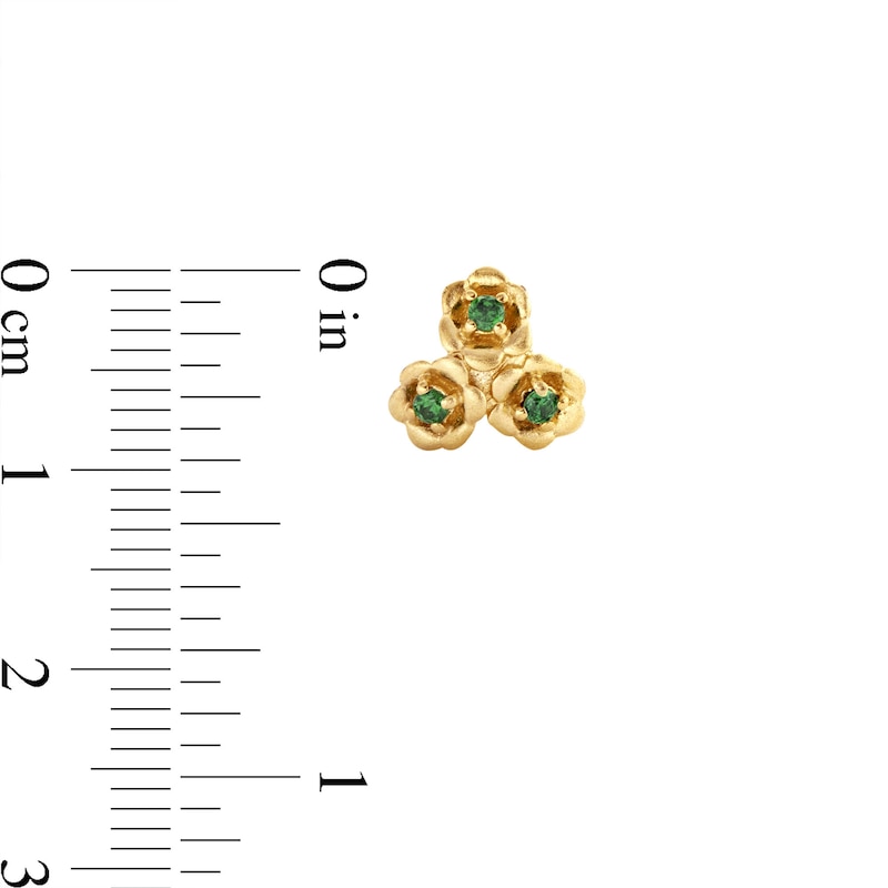 10K Solid Gold CZ Lily of the Valley Studs
