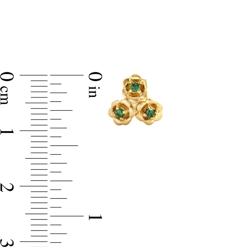 10K Solid Gold CZ Lily of the Valley Studs