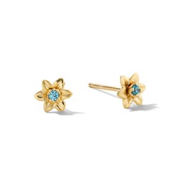 10K Solid Gold CZ Daffodil Studs
