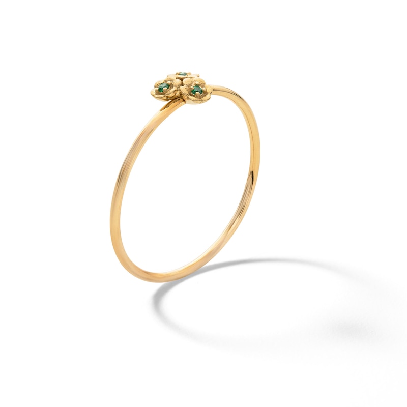 10K Solid Gold CZ Lily of the Valley Ring