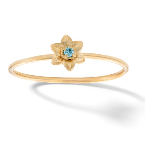 10K Solid Gold CZ Daffodil Ring