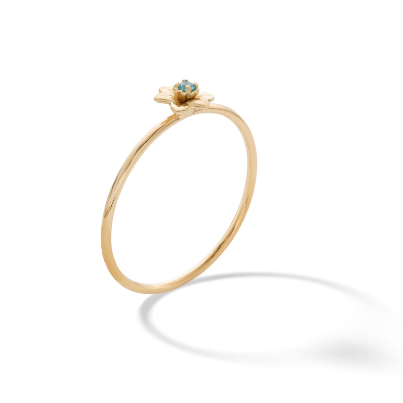 10K Solid Gold CZ Daffodil Ring