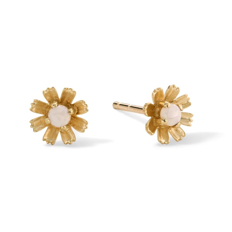 10K Solid Gold Opal Cosmos Studs