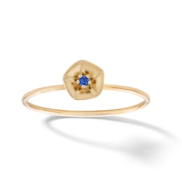 10K Solid Gold Lab-Created Sapphire Morning Glory Ring