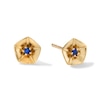 Thumbnail Image 0 of 10K Solid Gold Lab-Created Sapphire Morning Glory Studs