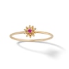Thumbnail Image 0 of 10K Solid Gold Lab-Created Ruby Water Lily Ring