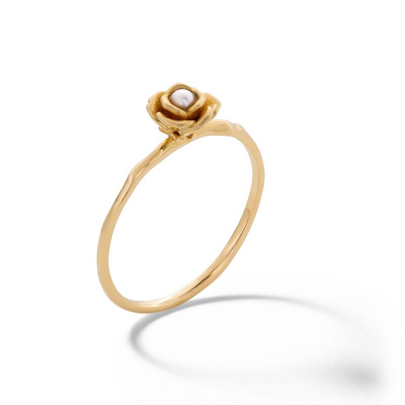 Main Image 3 of 10K Solid Gold Freshwater Cultured Pearl Rose Ring