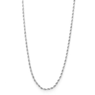 10K Hollow White Gold Rope Chain