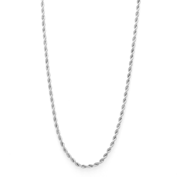 10K Hollow White Gold Rope Chain