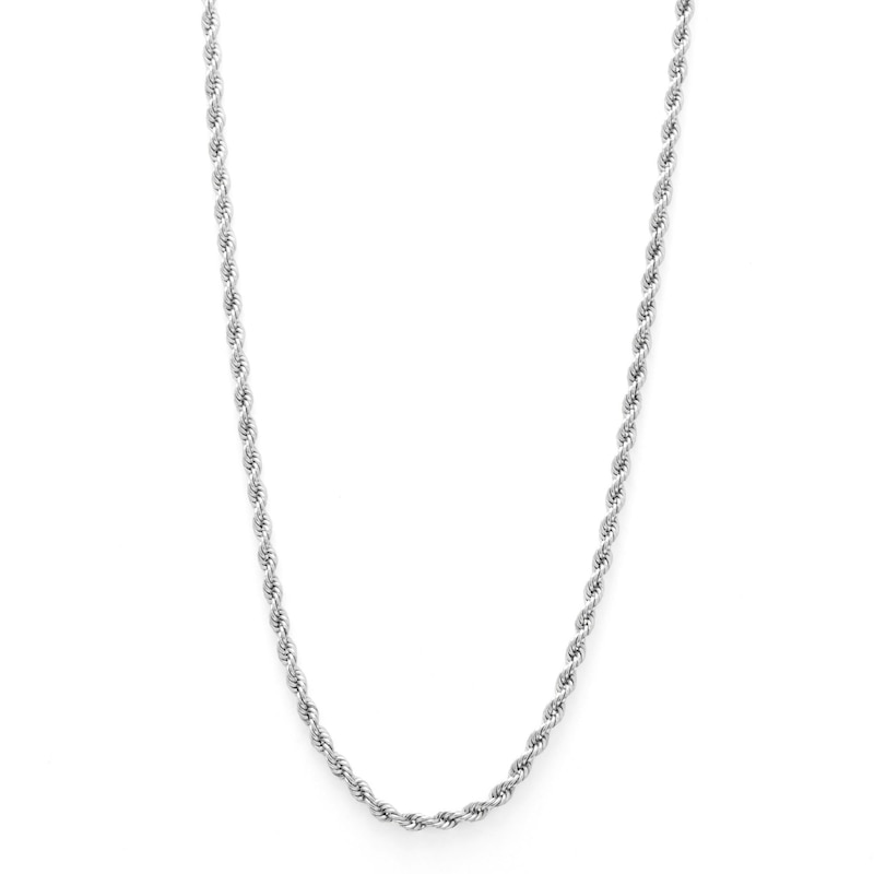 10K Hollow White Gold Rope Chain