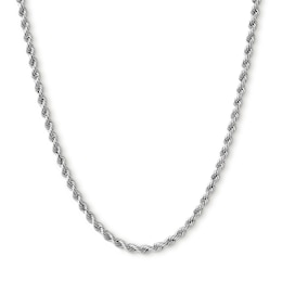 10K Hollow White Gold Rope Chain - 18&quot;