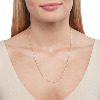 10K Hollow White Gold Figaro Chain - 22"