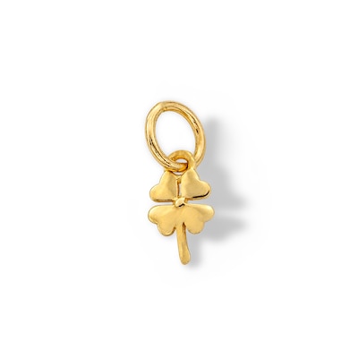 14K Semi-Solid Gold Clover Charm