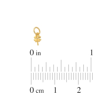 14K Semi-Solid Gold Clover Charm