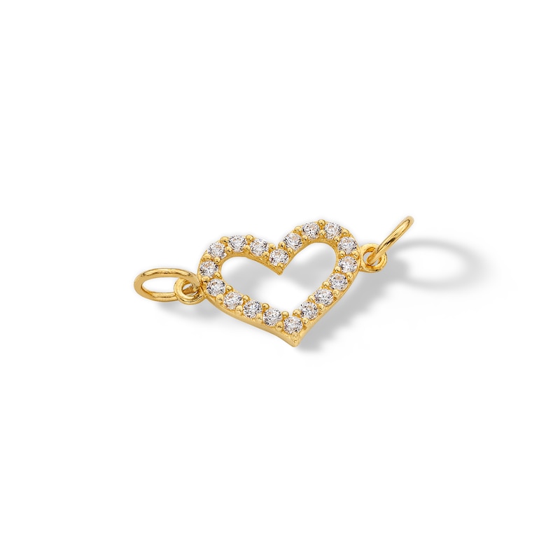 Main Image 2 of 14K Semi-Solid Gold CZ Heart Charm