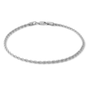 Thumbnail Image 1 of 10K Hollow White Gold Rope Chain Bracelet - 7.5"