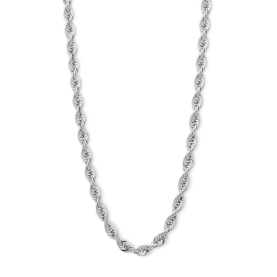 10K Hollow White Gold Rope Chain