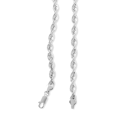 10K Hollow White Gold Rope Chain