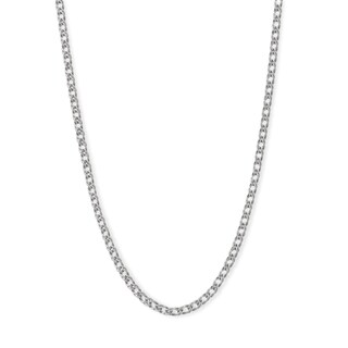 10K Hollow White Gold Rambo Chain - 18"