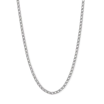 10K Hollow White Gold Rambo Chain - 18"