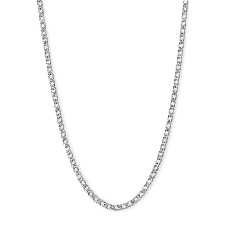 10K Hollow White Gold Rambo Chain - 18"