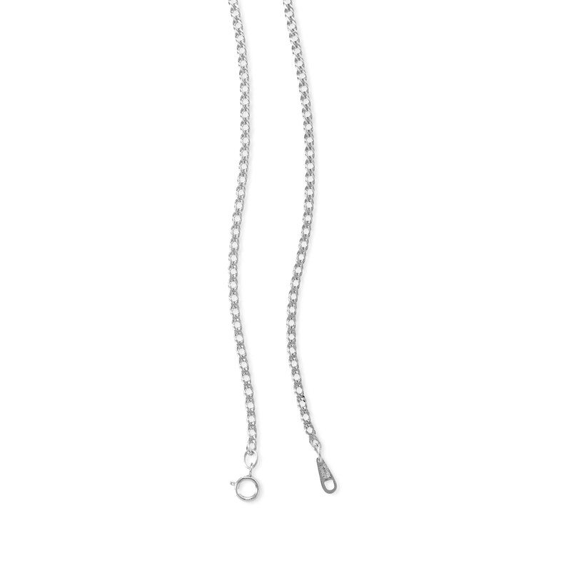 Main Image 2 of 10K Hollow White Gold Rambo Chain - 18"