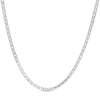 Thumbnail Image 1 of 10K Hollow White Gold Diamond-Cut Rambo Curb Chain - 20"