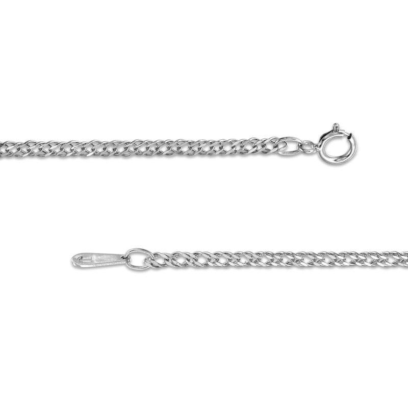 Main Image 2 of 10K Hollow White Gold Diamond-Cut Rambo Curb Chain - 20"