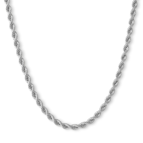 10K Hollow White Gold Rope Chain