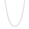 Thumbnail Image 1 of 10K Hollow White Gold Beveled Curb Chain - 22"