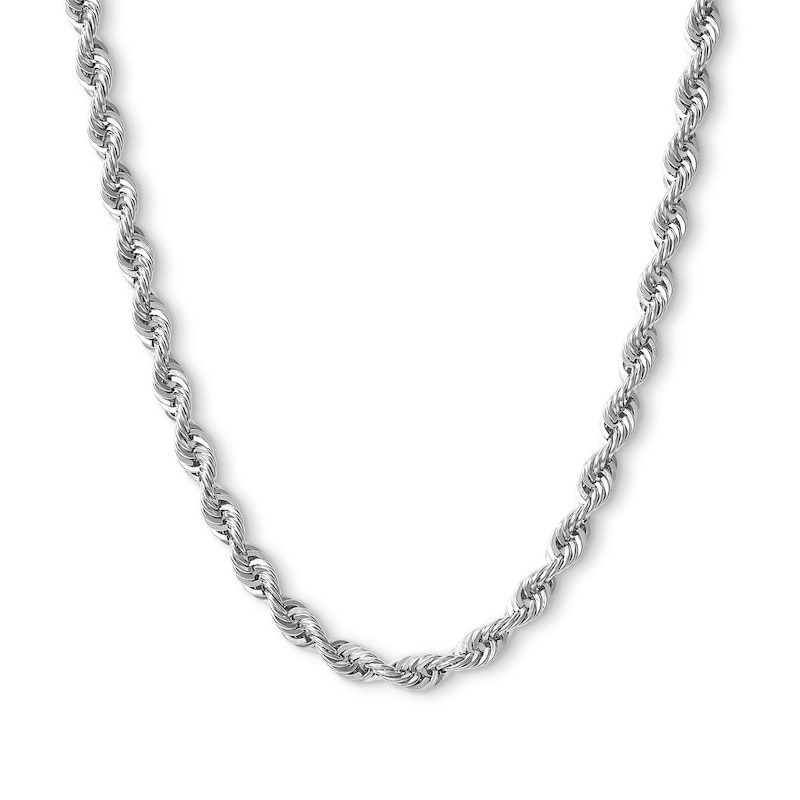10K Hollow White Gold Rope Chain - 24"