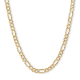 14K Hollow Gold Beveled Figaro Chain - 20&quot;