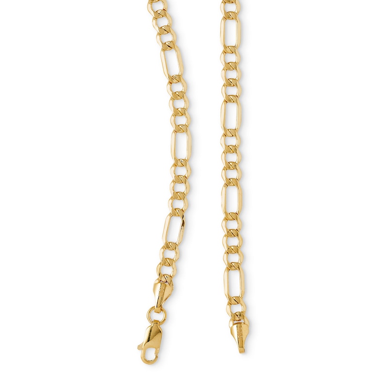 14K Hollow Gold Beveled Figaro Chain - 20"