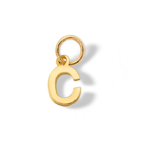 14K Semi-Solid Gold C Charm