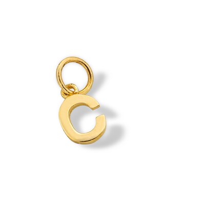 14K Semi-Solid Gold C Charm