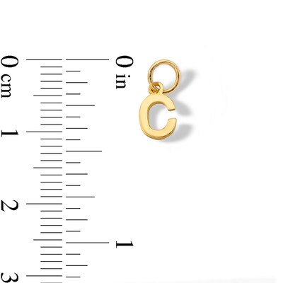 14K Semi-Solid Gold C Charm