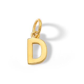 14K Semi-Solid Gold D Charm