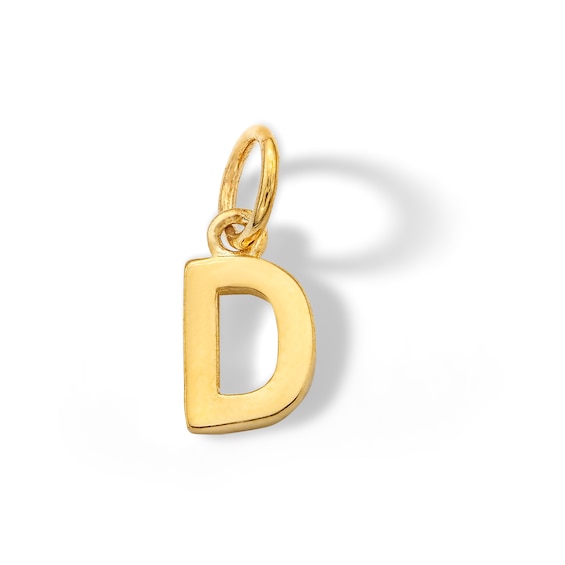 14K Semi-Solid Gold D Charm
