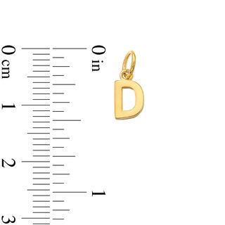 14K Semi-Solid Gold D Charm