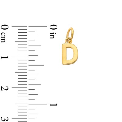 14K Semi-Solid Gold D Charm