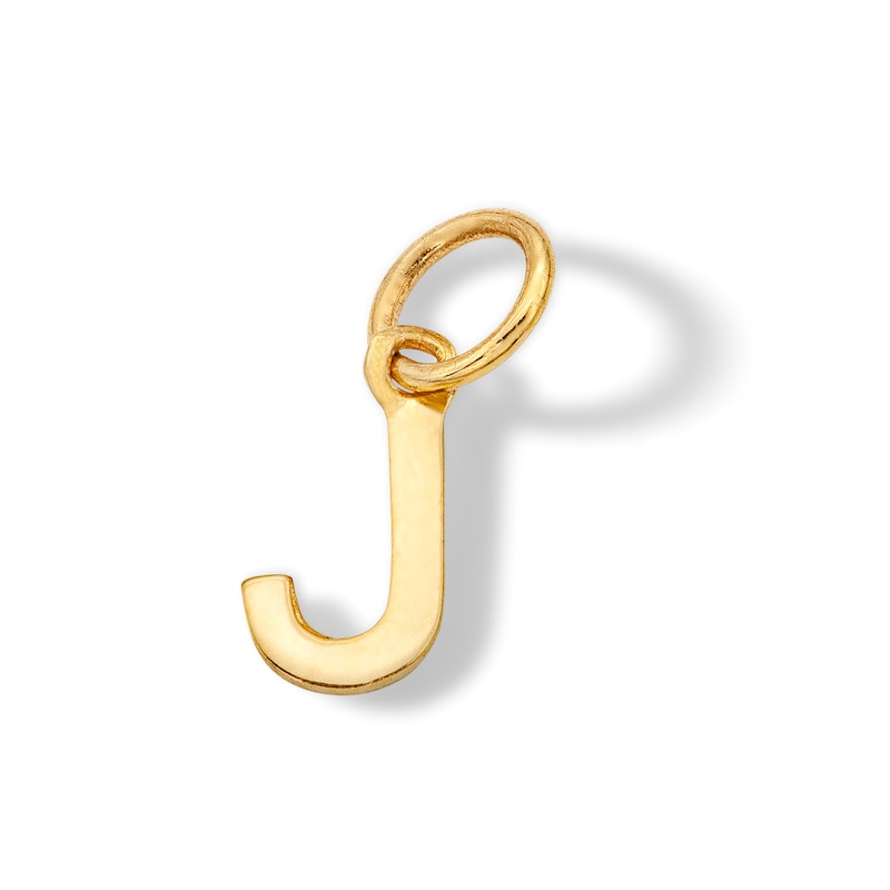 14K Semi-Solid Gold J Charm