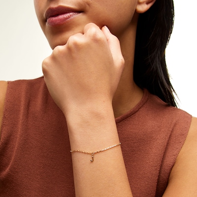 14K Semi-Solid Gold J Charm