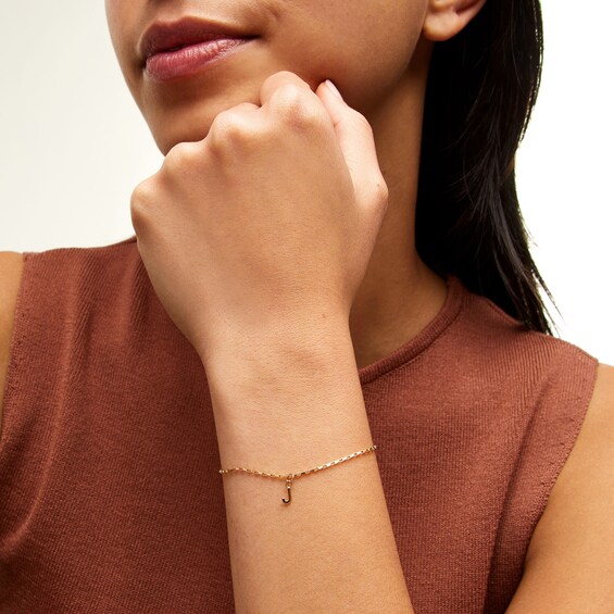 14K Semi-Solid Gold J Charm
