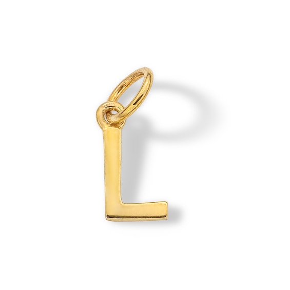 14K Semi-Solid Gold L Charm