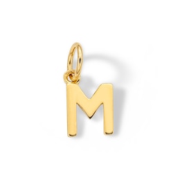 14K Semi-Solid Gold M Charm