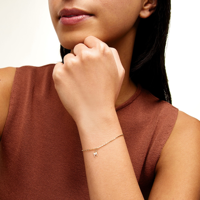 Main Image 2 of 14K Semi-Solid Gold M Charm