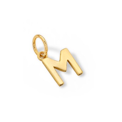 14K Semi-Solid Gold M Charm