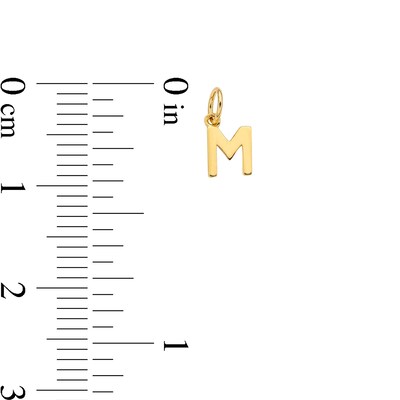 14K Semi-Solid Gold M Charm
