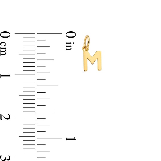 14K Semi-Solid Gold M Charm