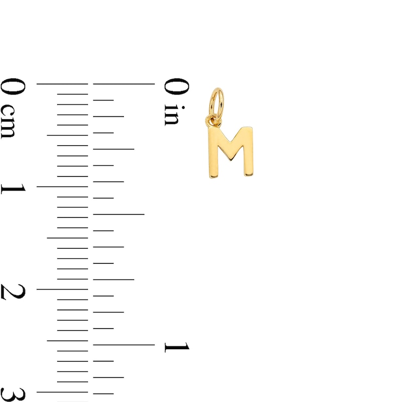 Main Image 4 of 14K Semi-Solid Gold M Charm